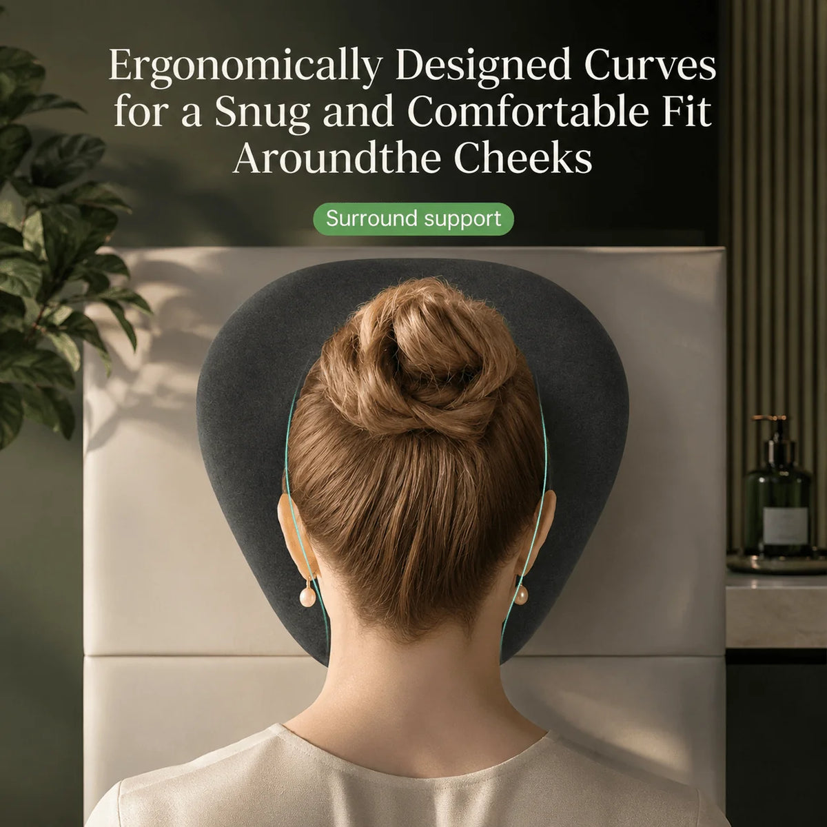 Prone Face Pillow Memory Foam Round Opening Removable Cover
