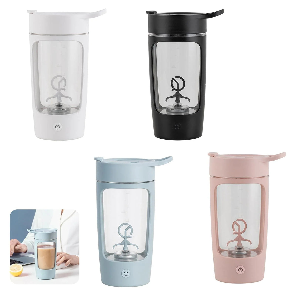 Protein Shaker Bottle Electric Self-Mixing Leakproof BPA-Free