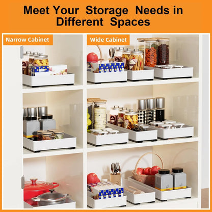 Pull-Out Cabinet Organizer Set of 3 Smooth-Glide Rails