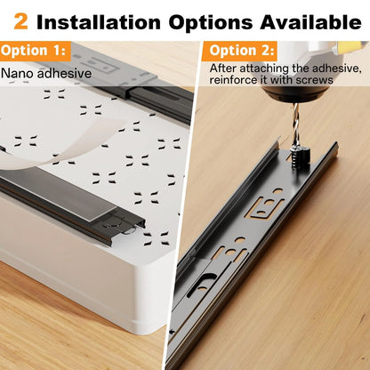 Pull-Out Cabinet Organizer Set of 3 Smooth-Glide Rails