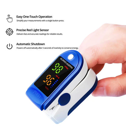 Pulse Oximeter Fingertip Sensor HD LED Display Portable Design