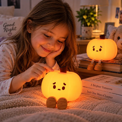 Pumpkin Mood Light Cordless Food-Grade Silicone Soft White Glow