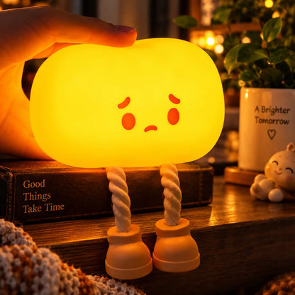 Pumpkin Mood Light Cordless Food-Grade Silicone Soft White Glow