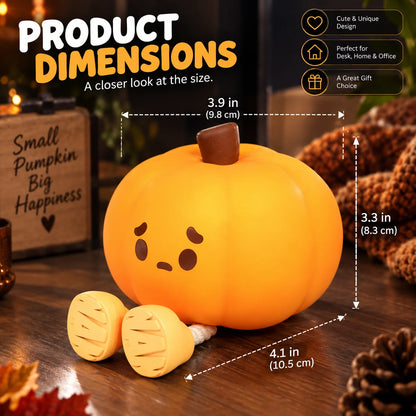 Pumpkin Mood Light Cordless Food-Grade Silicone Soft White Glow