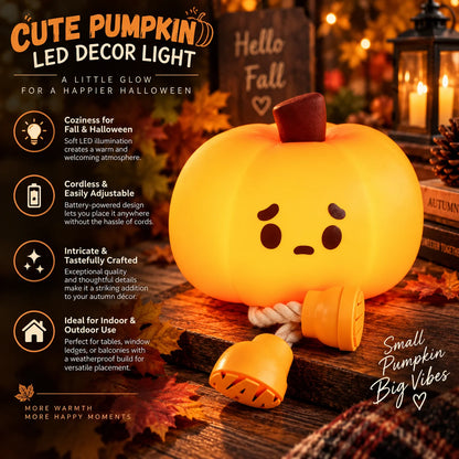 Pumpkin Mood Light Cordless Food-Grade Silicone Soft White Glow