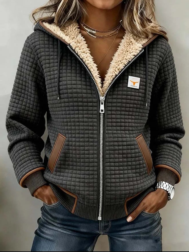 Quilted Fleece Jacket Ultra-Warm Lining & Windproof Cut