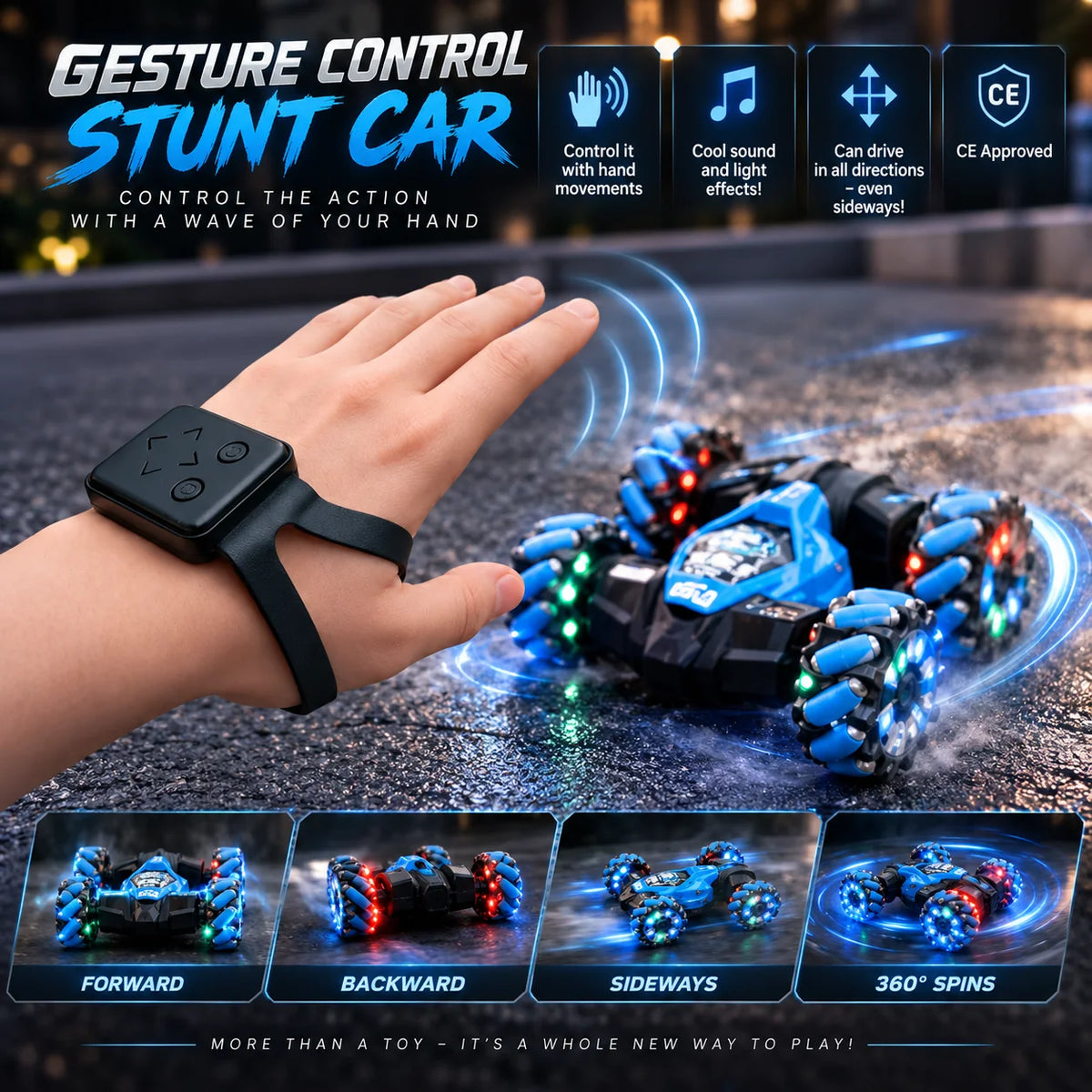 RC Stunt Car Gesture & Remote Control 360 Spins