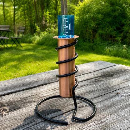 Rain Gauge Solid Copper Collector Floating Tube Inch Scale