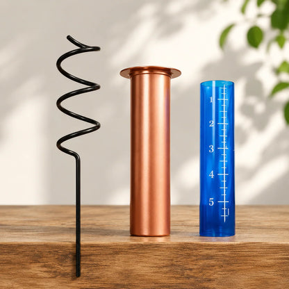 Rain Gauge Solid Copper Collector Floating Tube Inch Scale