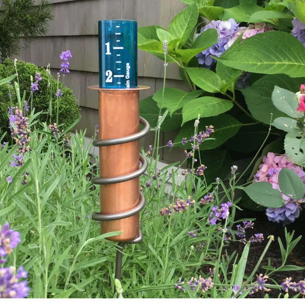 Rain Gauge Solid Copper Collector Floating Tube Inch Scale