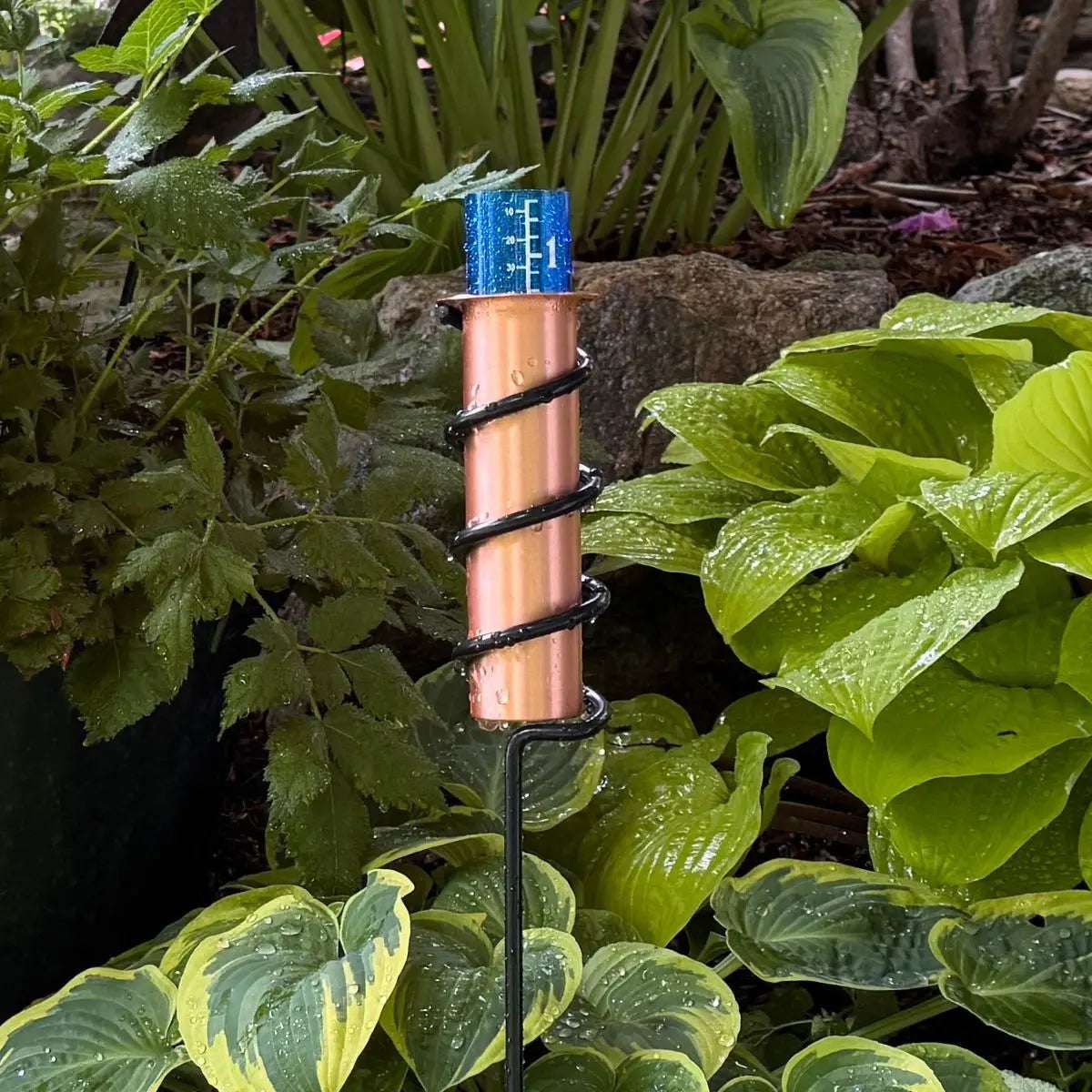Rain Gauge Solid Copper Collector Floating Tube Inch Scale