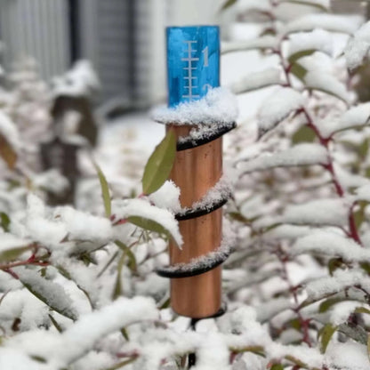 Rain Gauge Solid Copper Collector Floating Tube Inch Scale