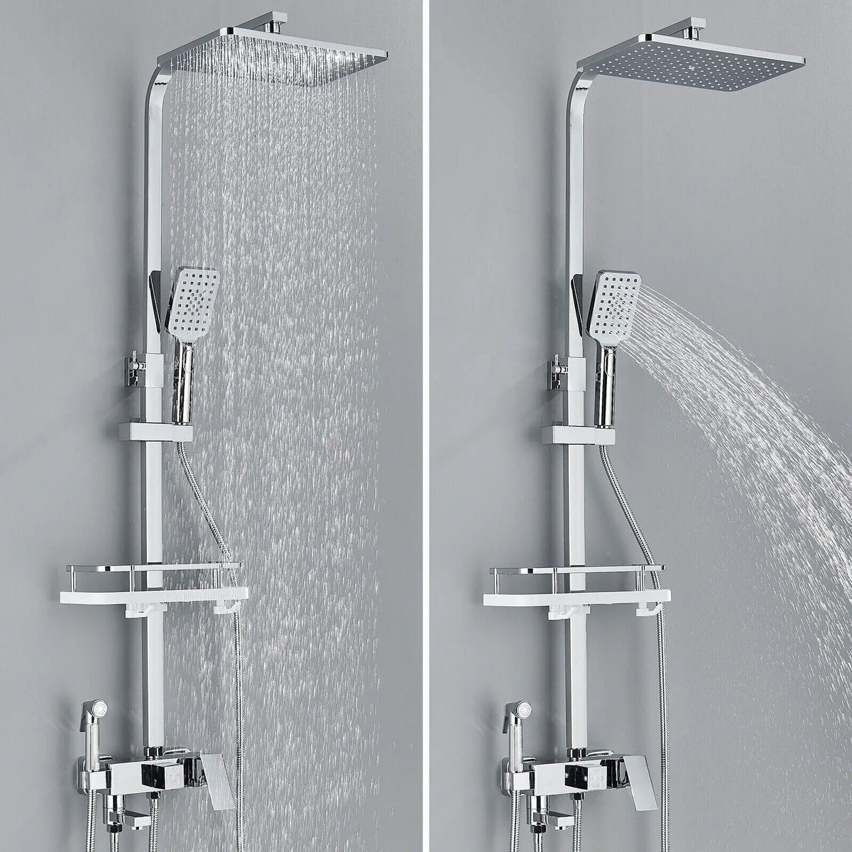 Rain Shower Set Adjustable Height & 4 Spray Functions