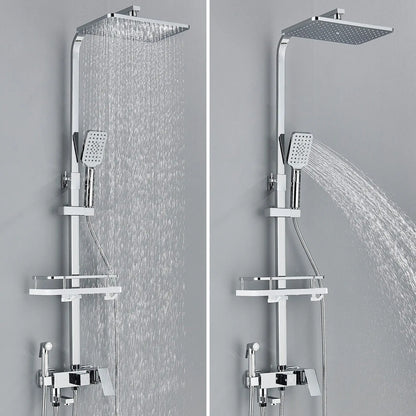 Rain Shower Set Adjustable Height & 4 Spray Functions