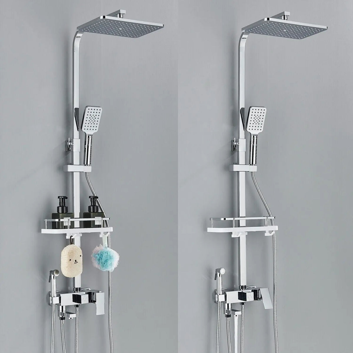 Rain Shower Set Adjustable Height & 4 Spray Functions