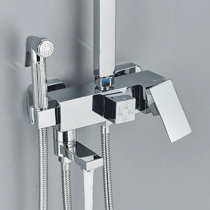 Rain Shower Set Adjustable Height & 4 Spray Functions