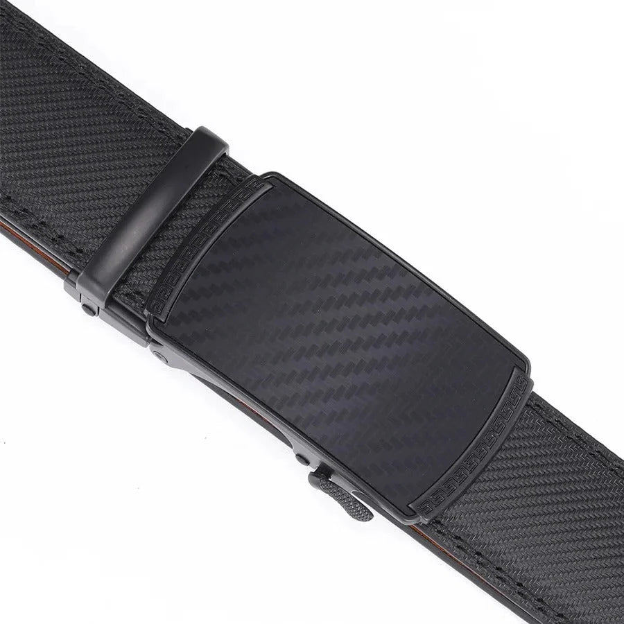 Ratchet Belt Leather Sliding Buckle Exact Fit