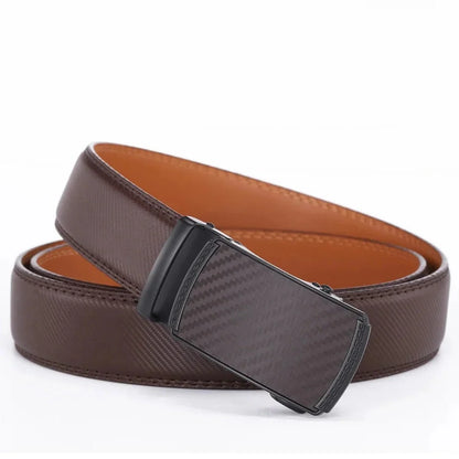Ratchet Belt Leather Sliding Buckle Exact Fit