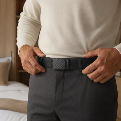 Ratchet Belt Leather Sliding Buckle Exact Fit