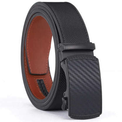 Ratchet Belt Leather Sliding Buckle Exact Fit
