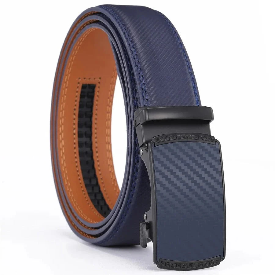 Ratchet Belt Leather Sliding Buckle Exact Fit
