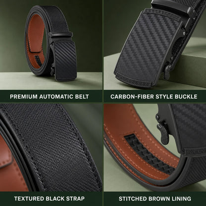Ratchet Belt Leather Sliding Buckle Exact Fit