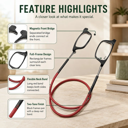 Reading Glasses Magnetic Front Bridge Lightweight Frame