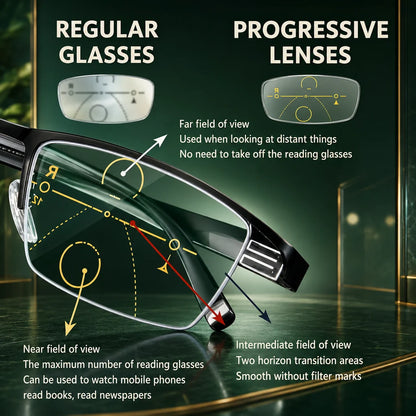 Reading Glasses Progressive Multifocal Blue Light & Anti-Glare