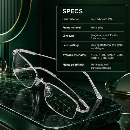 Reading Glasses Progressive Multifocal Blue Light & Anti-Glare