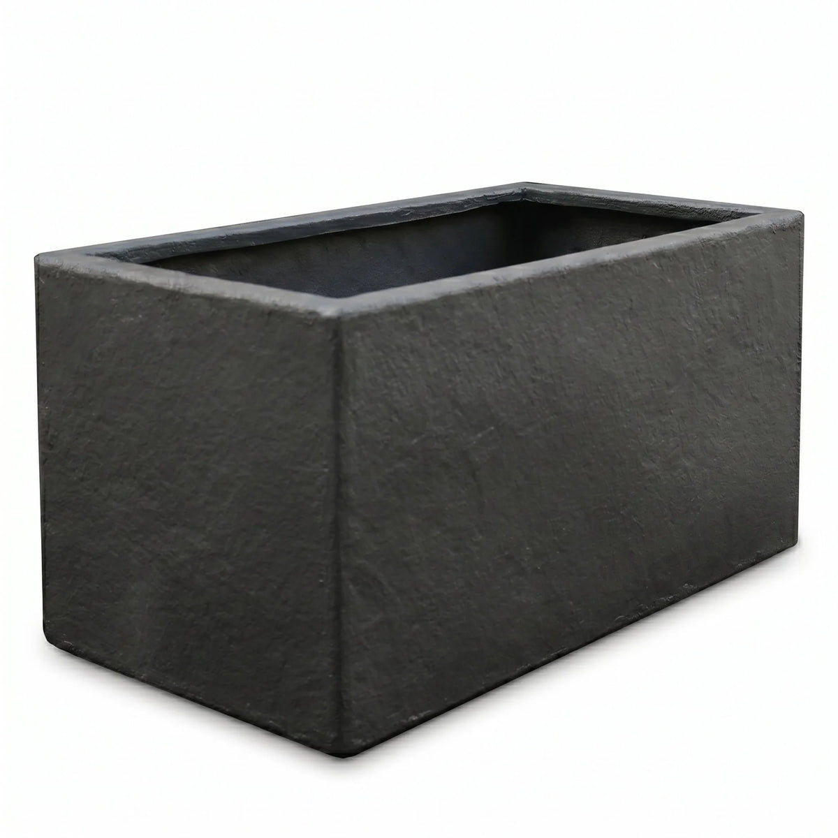 Rectangular Planter Box Faux Concrete Fiberglass Drainage Holes