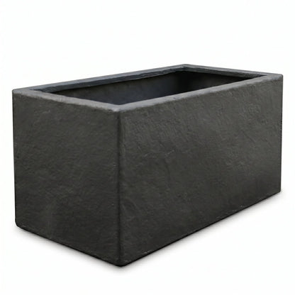 Rectangular Planter Box Faux Concrete Fiberglass Drainage Holes