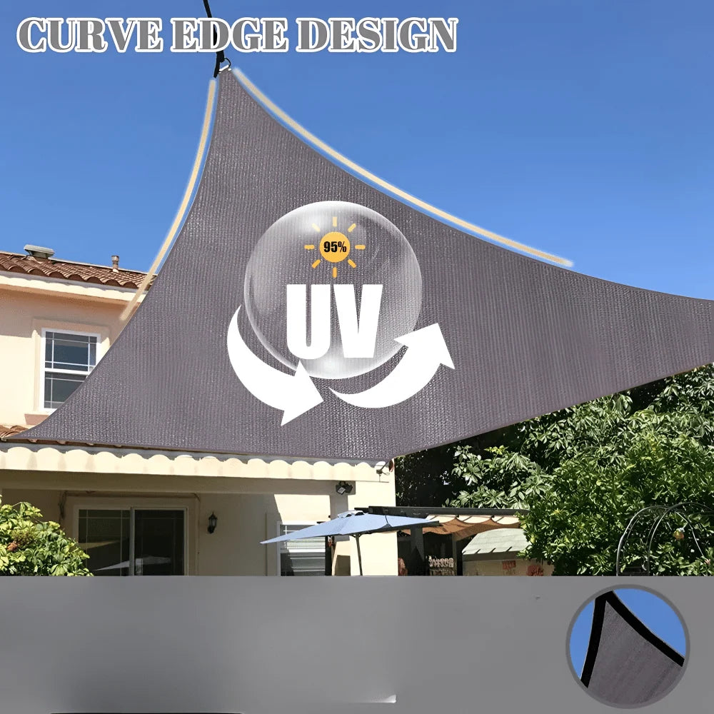 Rectangular Sun Shade Sail Waterproof UV Protection Polyester Fabric