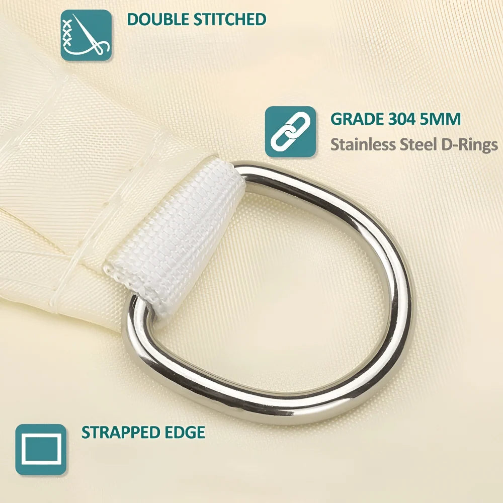 Rectangular Sun Shade Sail Waterproof UV Protection Polyester Fabric