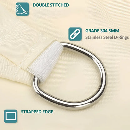 Rectangular Sun Shade Sail Waterproof UV Protection Polyester Fabric