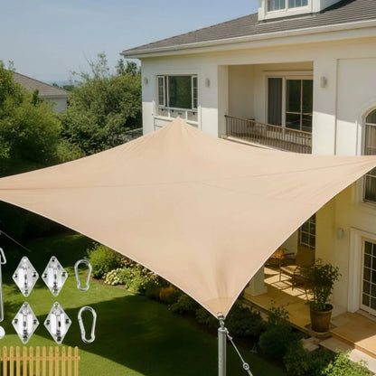 Rectangular Sun Shade Sail Waterproof UV Protection Polyester Fabric