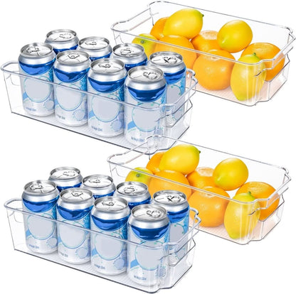 Refrigerator Storage Bins Transparent BPA-Free Set of 4