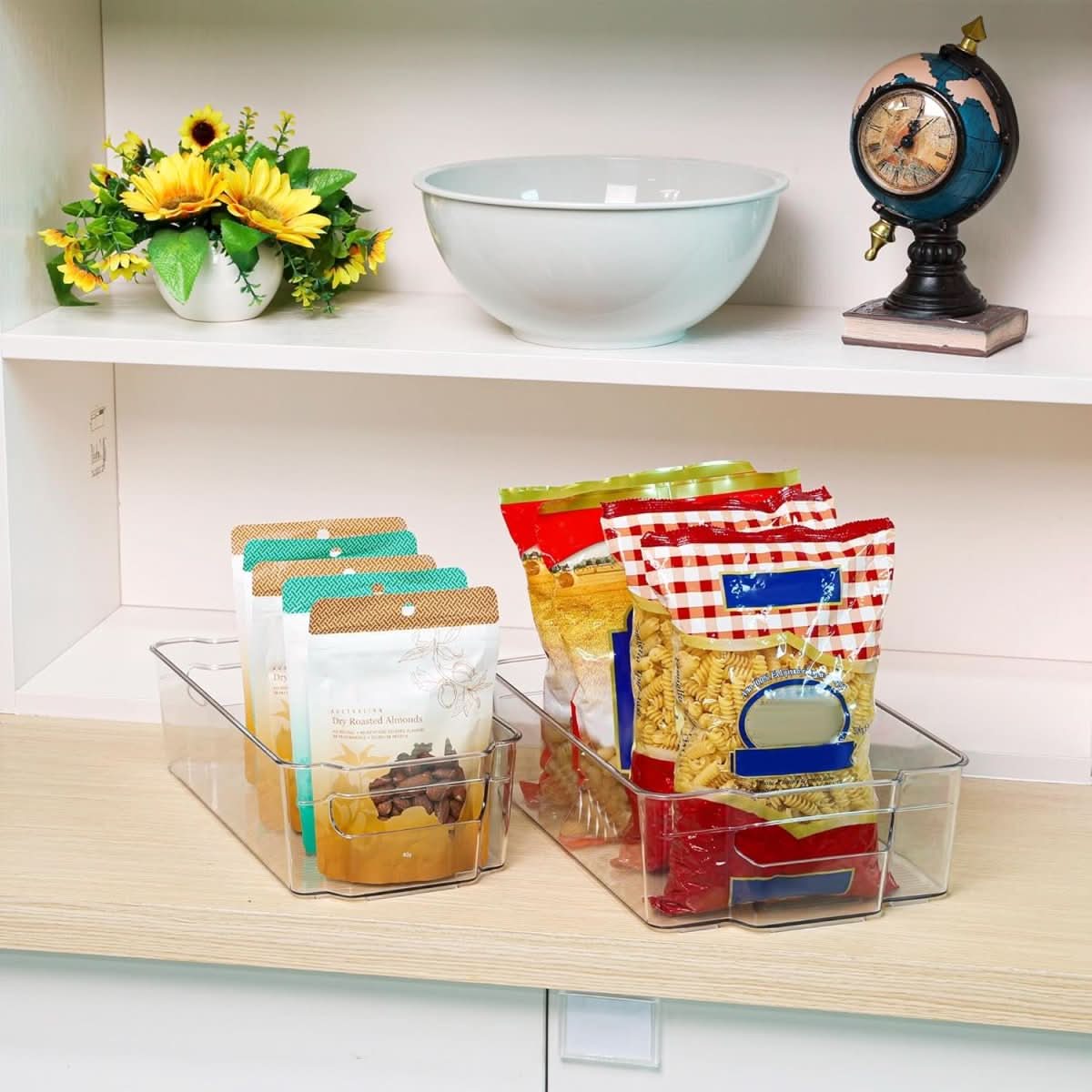 Refrigerator Storage Bins Transparent BPA-Free Set of 4