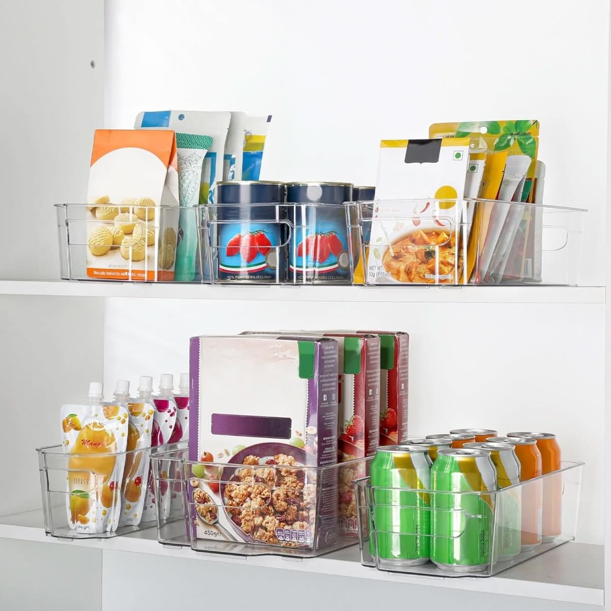 Refrigerator Storage Bins Transparent BPA-Free Set of 4