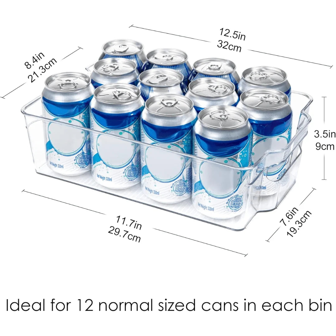 Refrigerator Storage Bins Transparent BPA-Free Set of 4
