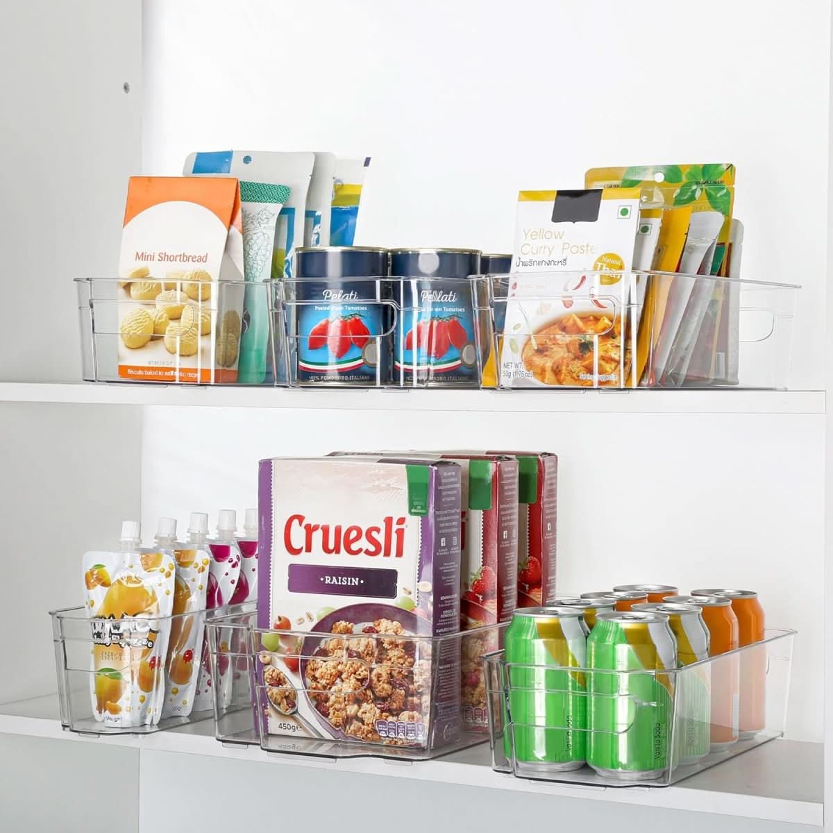 Refrigerator Storage Bins Transparent BPA-Free Set of 4