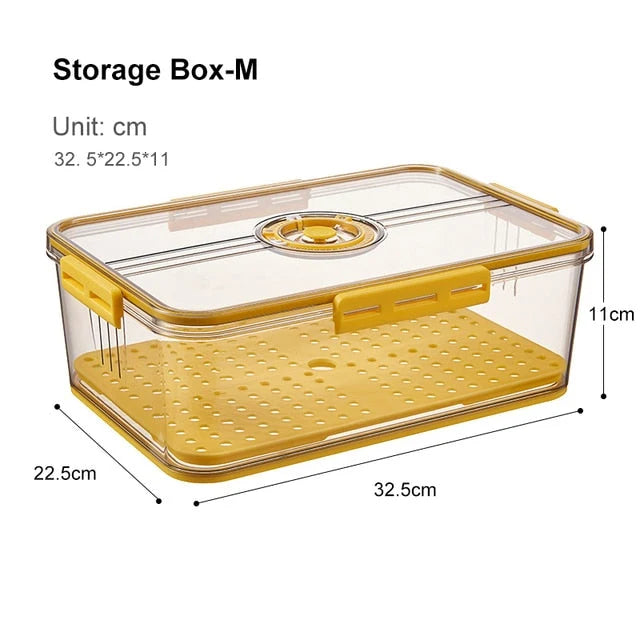 Refrigerator Storage Box Transparent Lidded Plastic