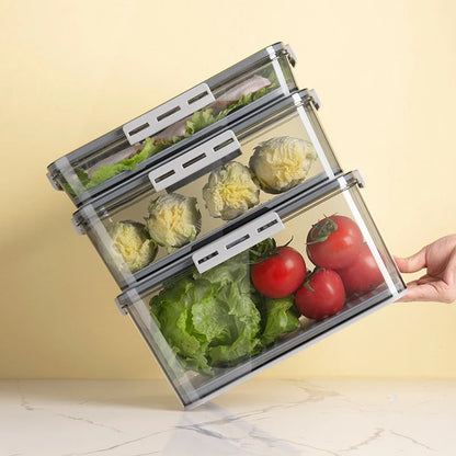 Refrigerator Storage Box Transparent Lidded Plastic
