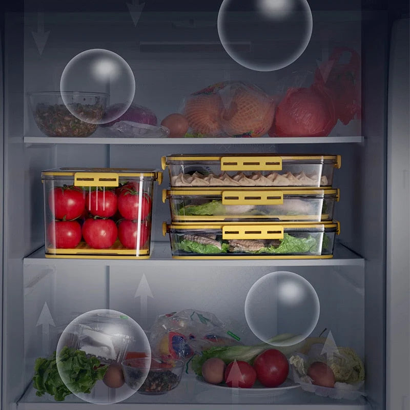 Refrigerator Storage Box Transparent Lidded Plastic