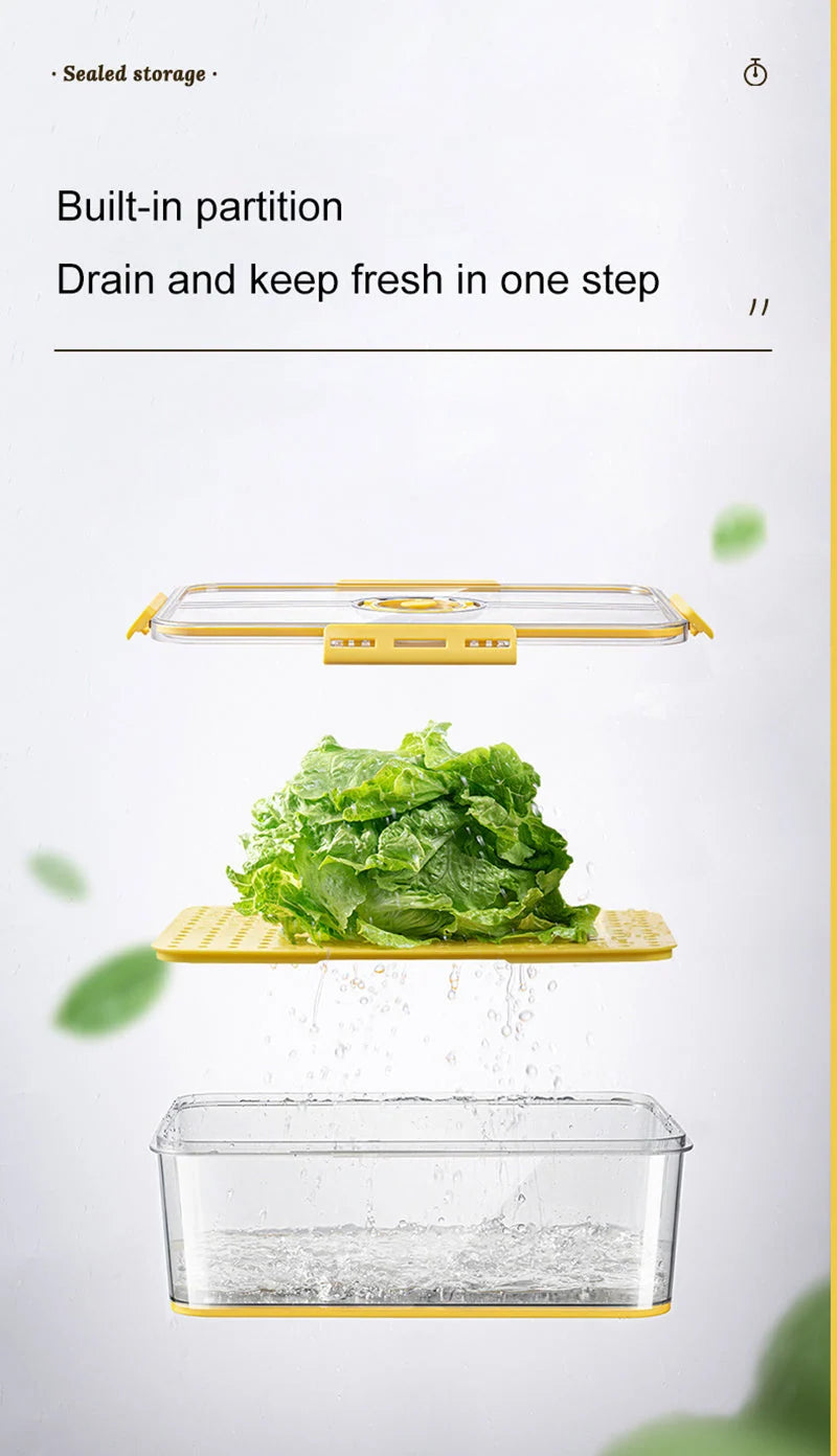 Refrigerator Storage Box Transparent Lidded Plastic