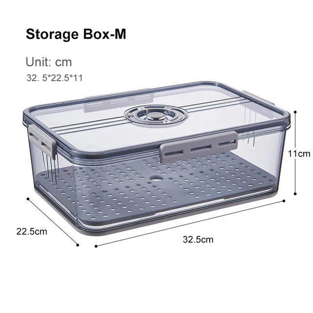 Refrigerator Storage Box Transparent Lidded Plastic