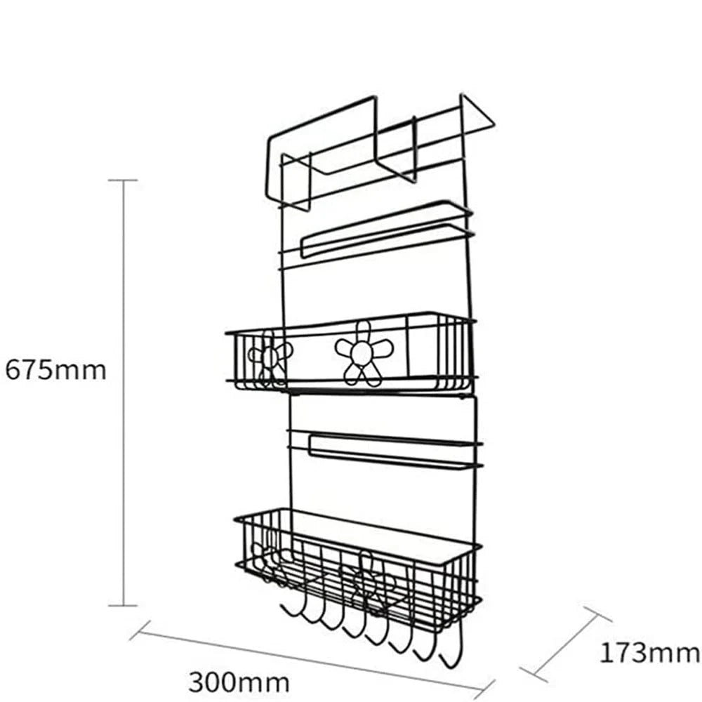 Refrigerator Storage Rack Multi-Tier Nail-Free Rust-Resistant Iron