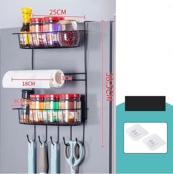 Refrigerator Storage Rack Multi-Tier Nail-Free Rust-Resistant Iron