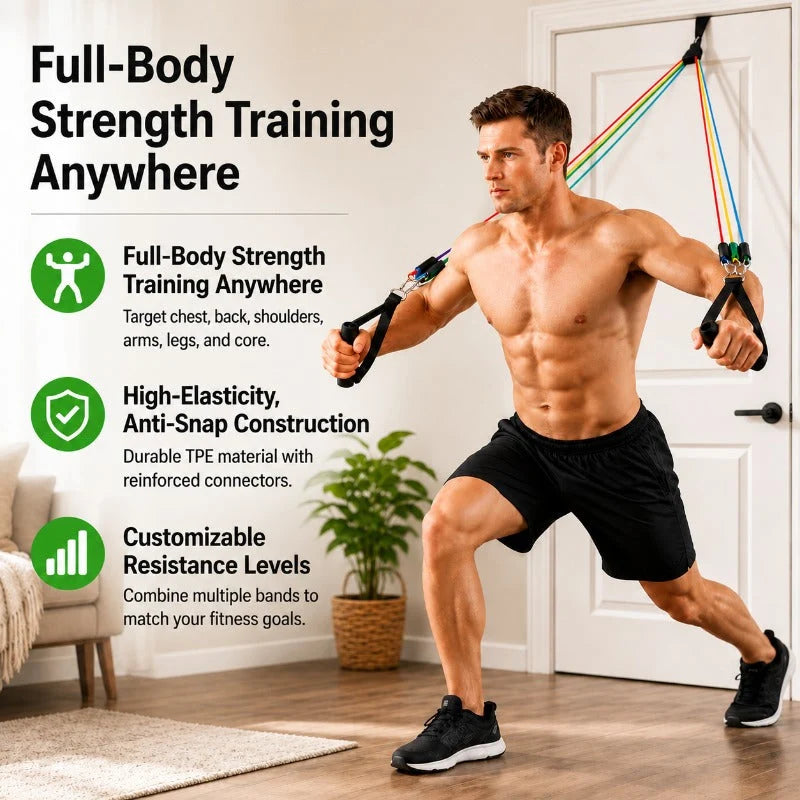Resistance Band Set Stackable Adjustable Full-Body Training