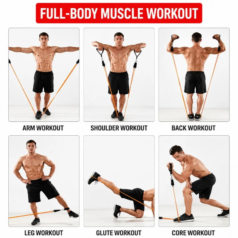 Resistance Band Set Stackable Adjustable Full-Body Training