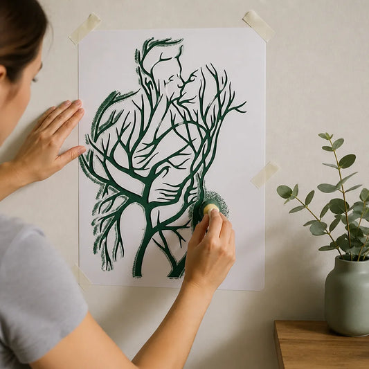 Reusable Love Tree Couple Stencil